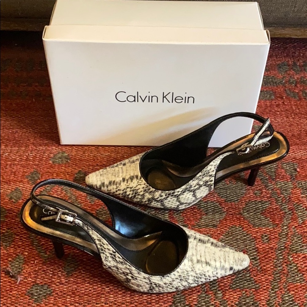 Calvin Klein Faux Snake Skin Pumps